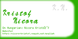 kristof nicora business card